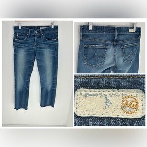 AG Adriano Goldschmied Denim Jeans Womens Size 27 Cut Off USA Made Premium 30x25